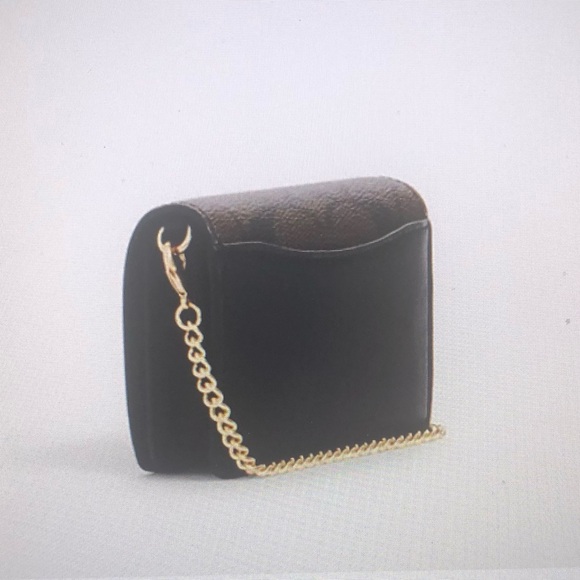 Coach Mini Wallet 🪪 On A Chain In Signature Canvas - Picture 2 of 4